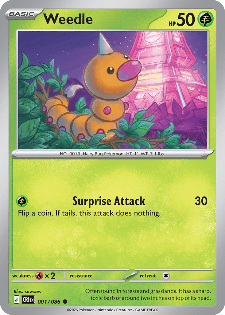 Weedle #001/086 - Chaos Rising | Price Guide & Historical Value (Ungraded,  PSA10/9/8)