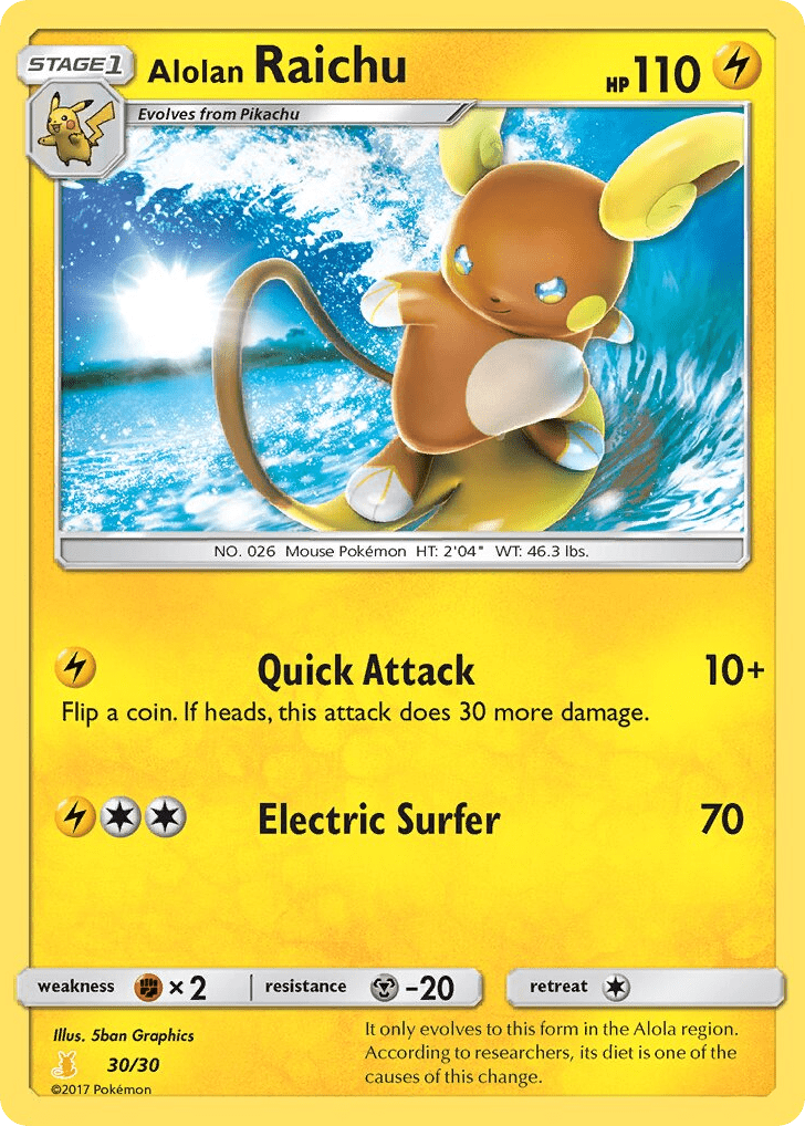 Alolan Raichu tk10b-30 Common from SM Trainer Kit Alolan Raichu Set