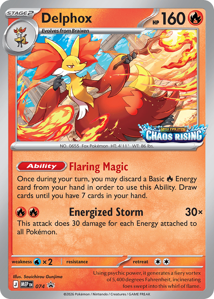 Delphox mep-74 Promo from Mega Evolution Black Star Promos Set