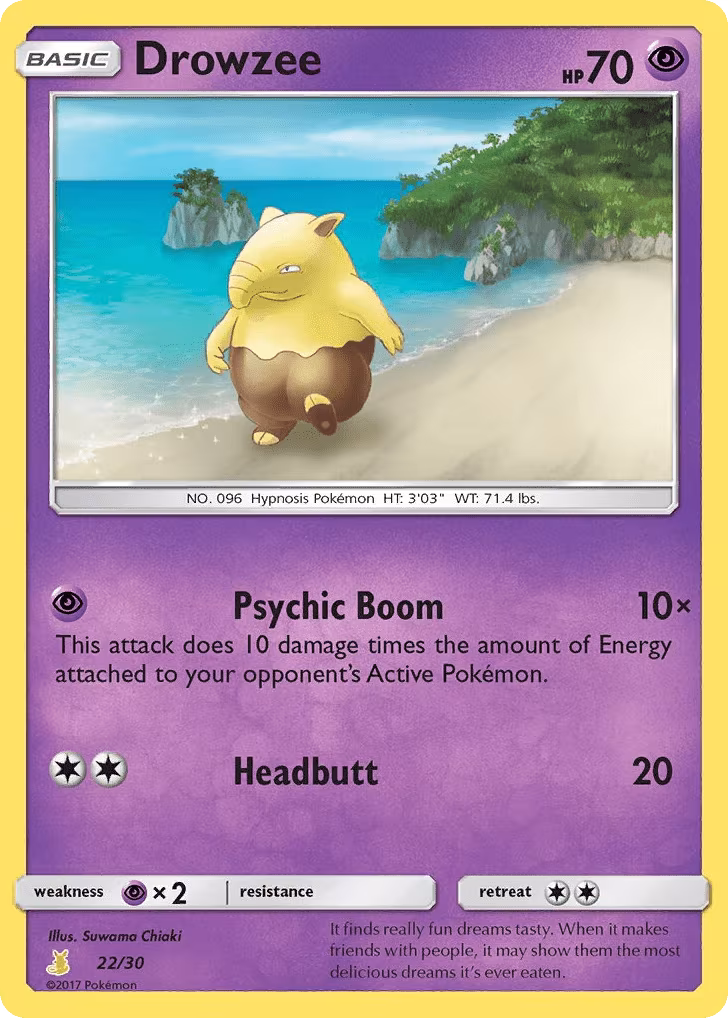 Drowzee tk10b-22 Common from SM Trainer Kit Alolan Raichu Set