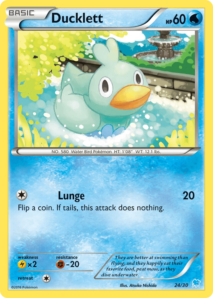 Ducklett tk9a-24 Common from XY Trainer Kit Suicune Set