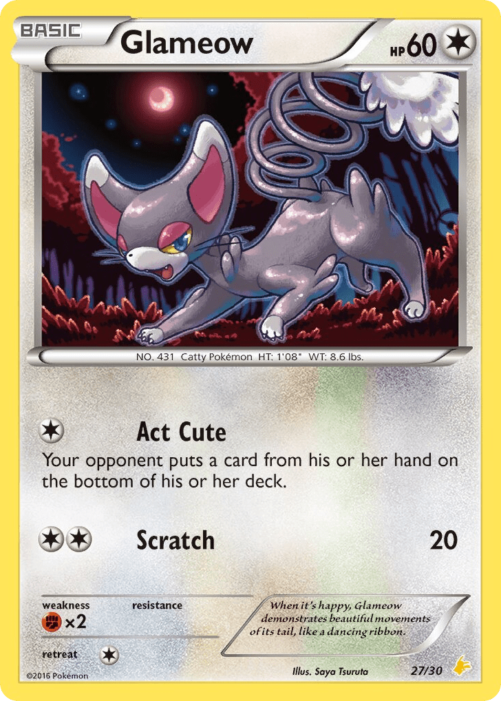 Glameow tk9b-27 Common from XY Trainer Kit Pikachu Libre Set