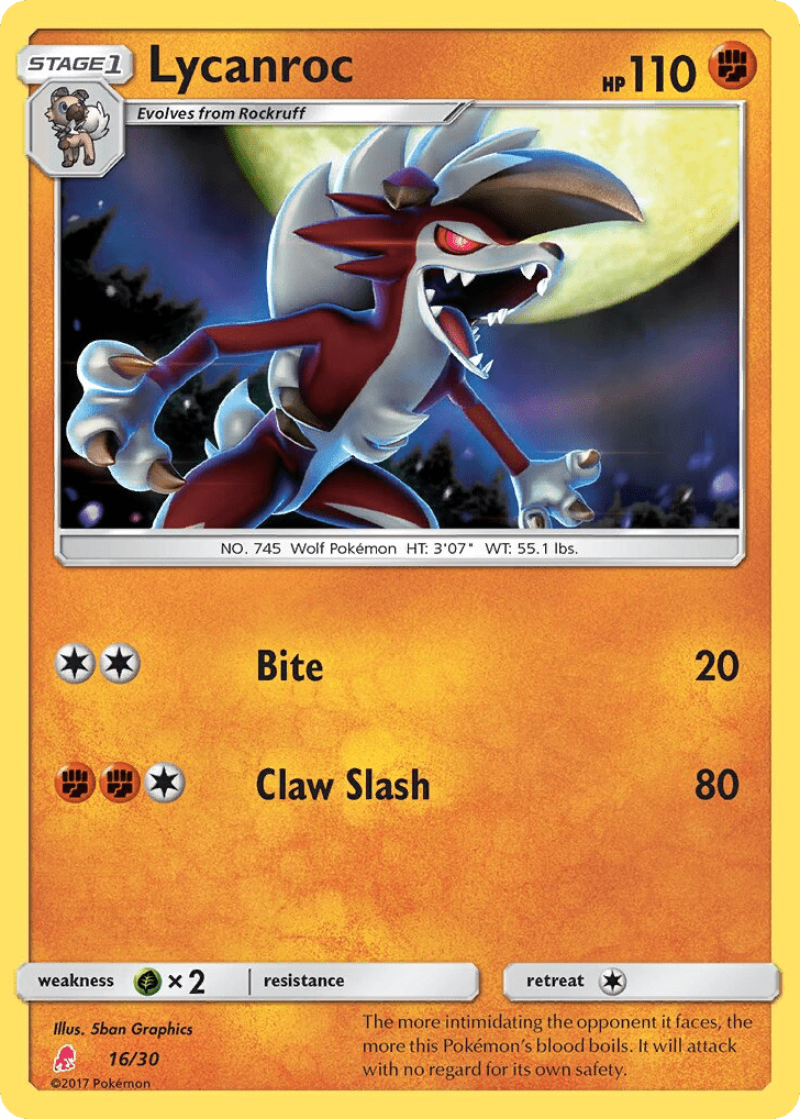 Lycanroc tk10a-16 Common from SM Trainer Kit Lycanroc Set