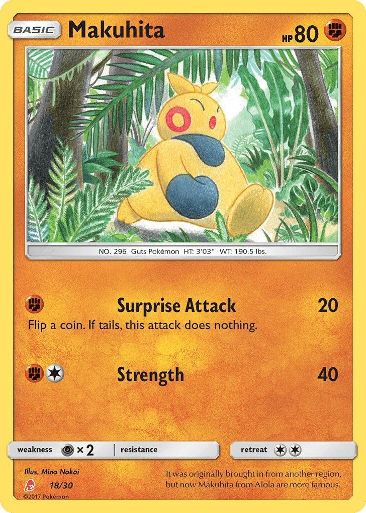 Makuhita tk10a-18 Common from SM Trainer Kit Lycanroc Set