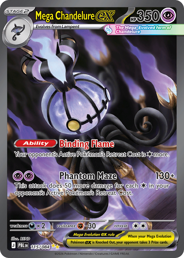 Mega Chandelure ex me5-115 Special Illustration Rare from Pitch Black Set