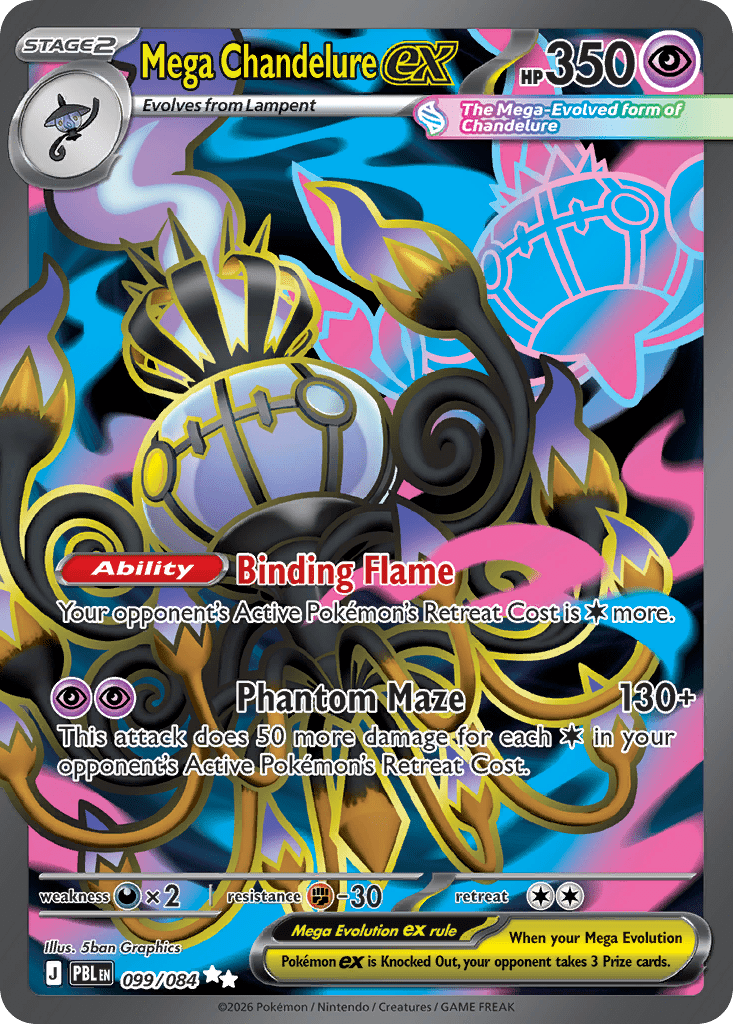 Mega Chandelure ex me5-99 Ultra Rare from Pitch Black Set