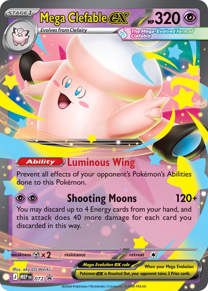 Mega Clefable ex mep-72 Promo from Mega Evolution Black Star Promos Set