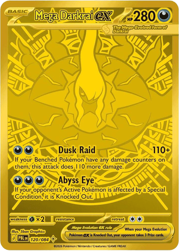 Mega Darkrai ex me5-120 Mega Hyper Rare from Pitch Black Set
