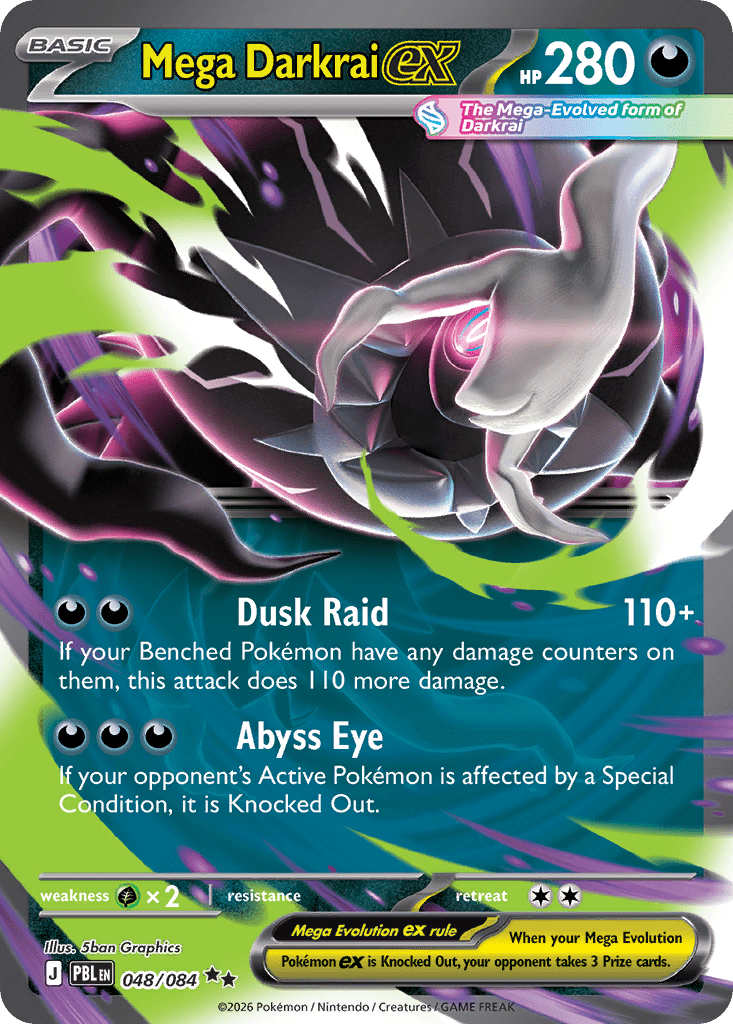 Mega Darkrai ex me5-48 Double Rare from Pitch Black Set