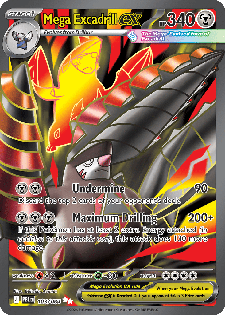 Mega Excadrill ex me5-103 Ultra Rare from Pitch Black Set
