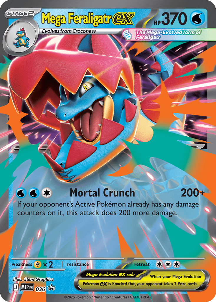 Mega Feraligatr ex mep-36 Promo from Mega Evolution Black Star Promos Set