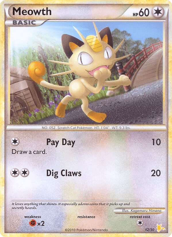 Meowth tk4a-12 Common from HGSS Trainer Kit Raichu Set