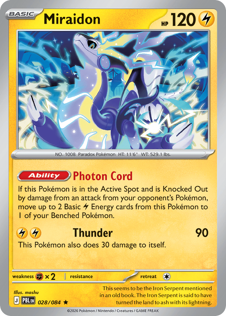 Miraidon me5-28 Rare from Pitch Black Set