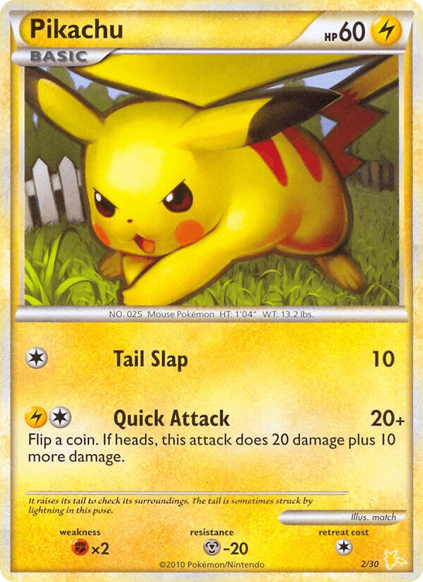 Pikachu tk4a-2 Common from HGSS Trainer Kit Raichu Set