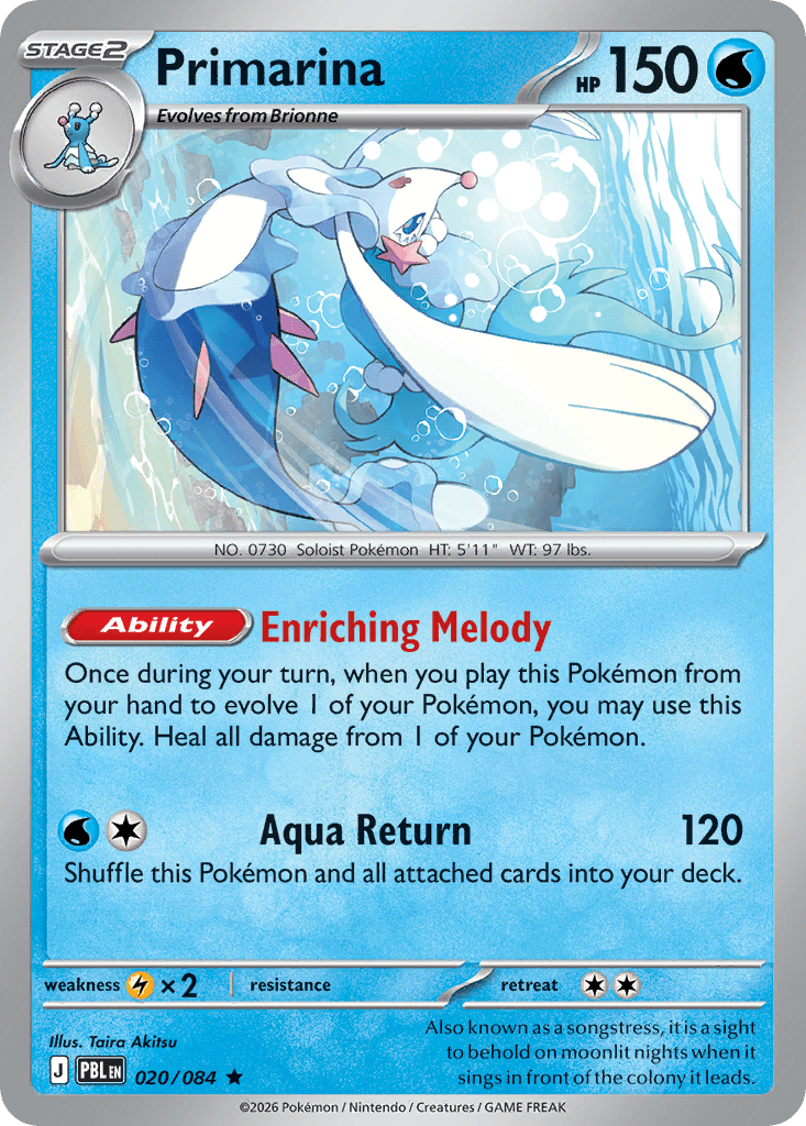 Primarina me5-20 Rare from Pitch Black Set