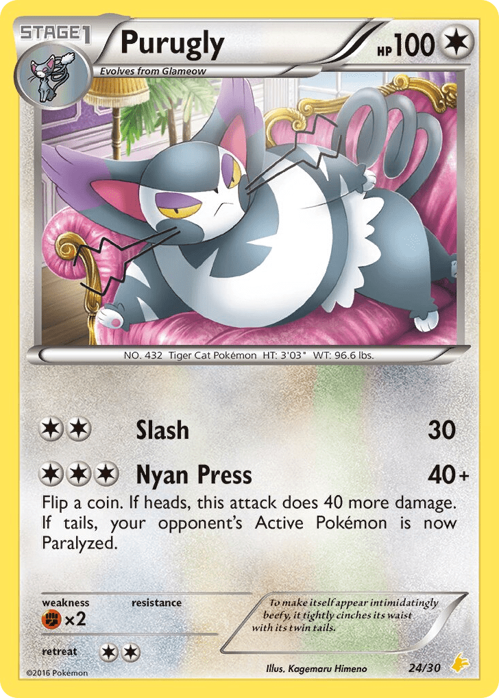 Purugly tk9b-24 Common from XY Trainer Kit Pikachu Libre Set