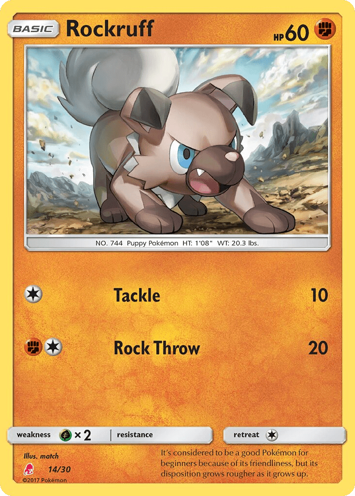 Rockruff tk10a-14 Common from SM Trainer Kit Lycanroc Set
