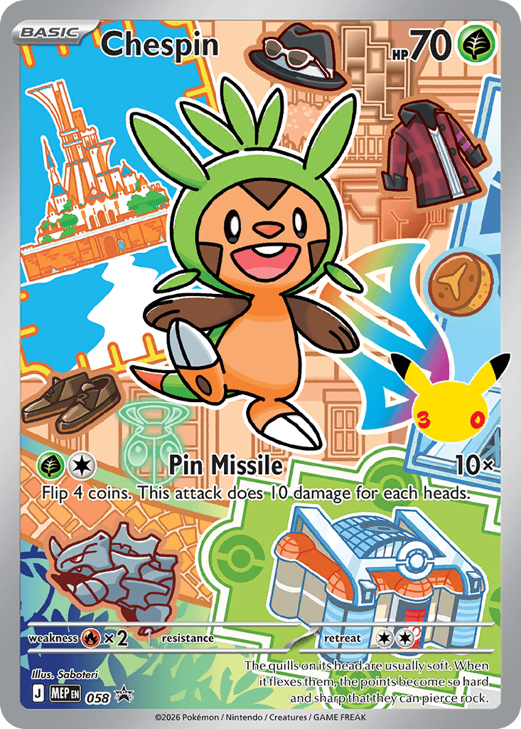 Chespin mep-58 Promo from Mega Evolution Black Star Promos Set