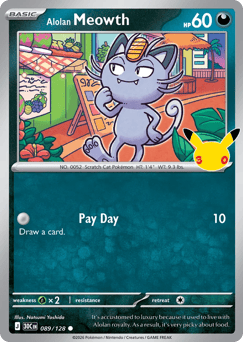 Alolan Meowth me55-89 Common from 30th Celebration Set