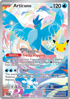 Articuno me55-132 Illustration Rare from 30th Celebration Set