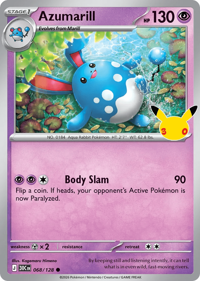 Azumarill me55-68 Common from 30th Celebration Set