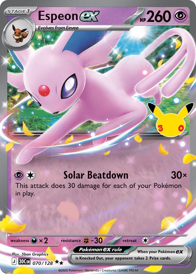 Espeon ex me55-70 Double Rare from 30th Celebration Set
