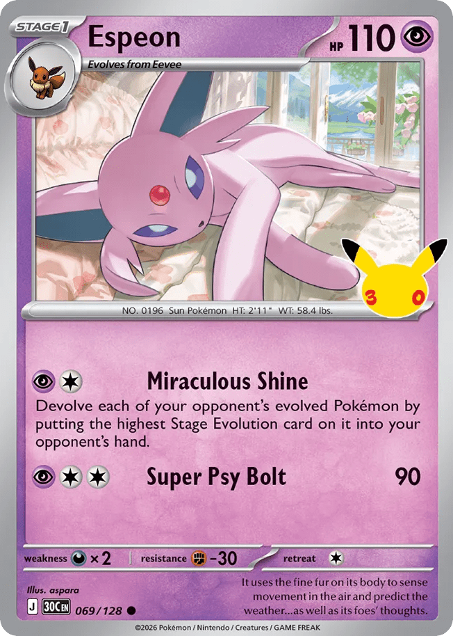 Espeon me55-69 Common from 30th Celebration Set