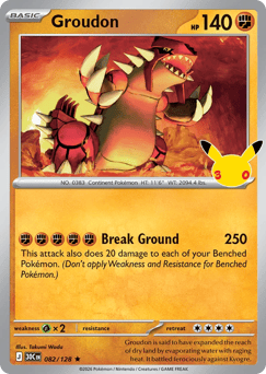 Groudon me55-82 Rare from 30th Celebration Set