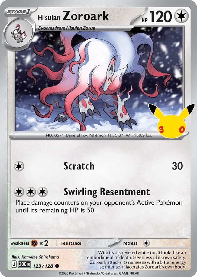 Hisuian Zoroark me55-123 Common from 30th Celebration Set