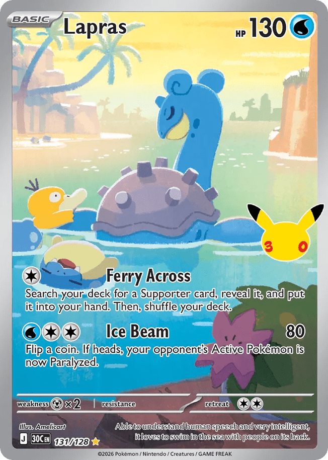 Lapras me55-131 Illustration Rare from 30th Celebration Set