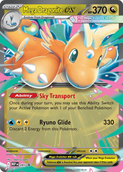 Mega Dragonite ex mep-91 Promo from Mega Evolution Black Star Promos Set