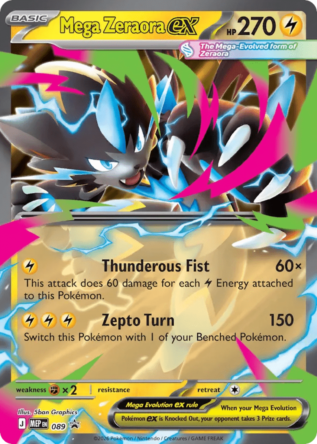 Mega Zeraora ex mep-89 Promo from Mega Evolution Black Star Promos Set