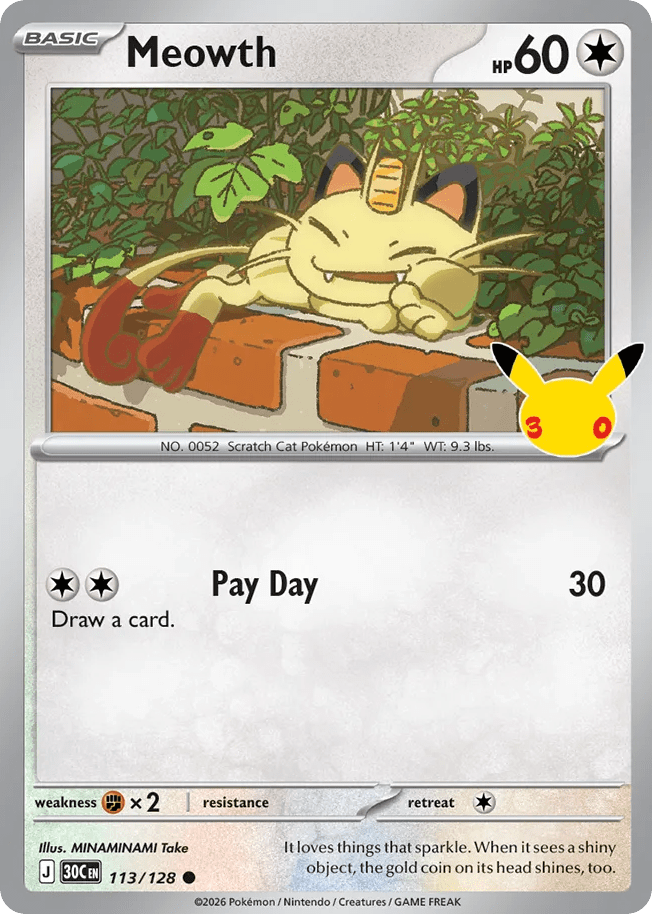 Meowth me55-113 Common from 30th Celebration Set