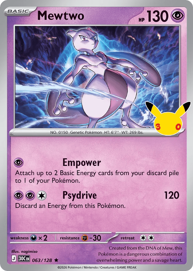 Mewtwo me55-63 Rare from 30th Celebration Set