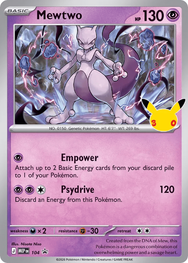 Mewtwo mep-104 Promo from Mega Evolution Black Star Promos Set