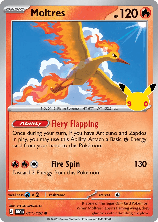Moltres me55-11 Common from 30th Celebration Set