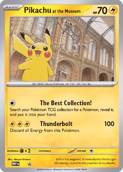 Pikachu at the Museum mep-1000 Promo from Mega Evolution Black Star Promos Set