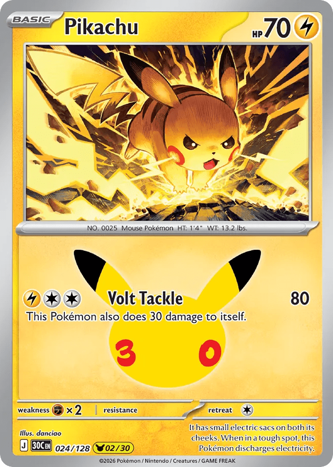 Pikachu me55-24 Pikachu Rare from 30th Celebration Set