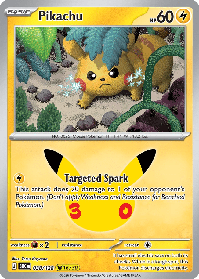 Pikachu me55-38 Pikachu Rare from 30th Celebration Set