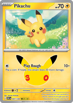 Pikachu me55-47 Pikachu Rare from 30th Celebration Set