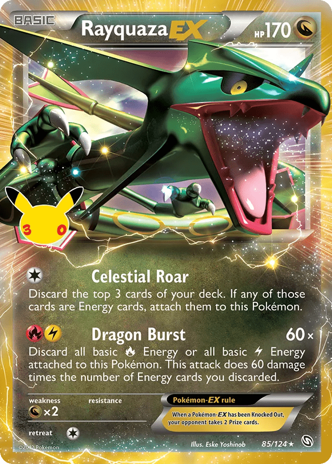 Rayquaza-EX me55c-85 Rare Holo EX from 30th Celebration: Classic Collection Set