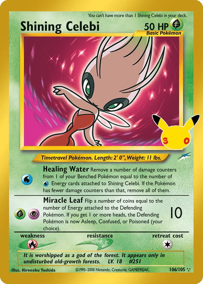 Shining Celebi me55c-106 Rare Secret from 30th Celebration: Classic Collection Set
