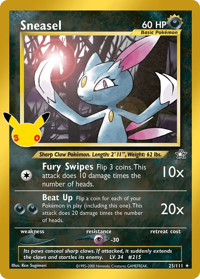 Sneasel me55c-25 Rare from 30th Celebration: Classic Collection Set