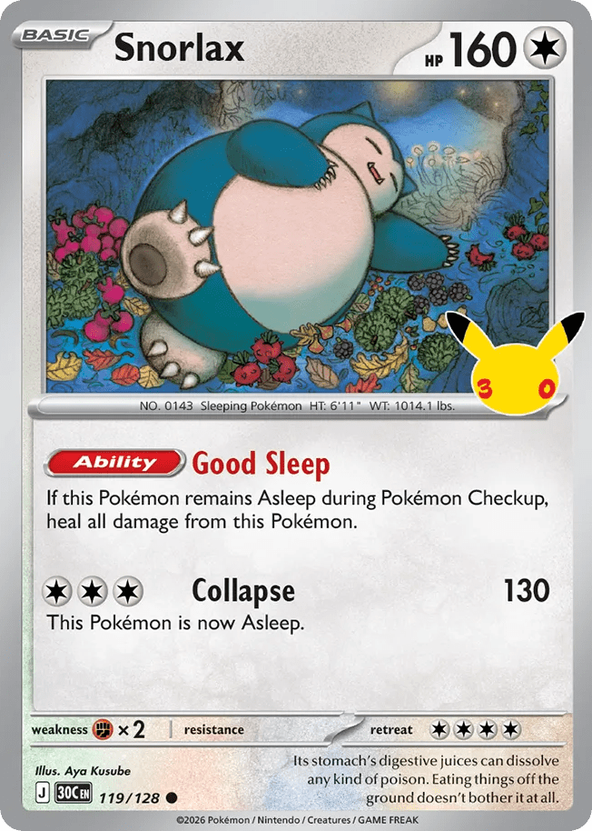 Snorlax me55-119 Common from 30th Celebration Set