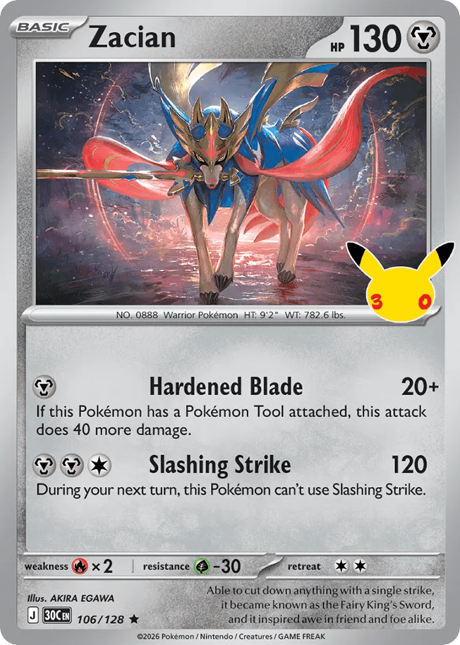 Zacian me55-106 Rare from 30th Celebration Set