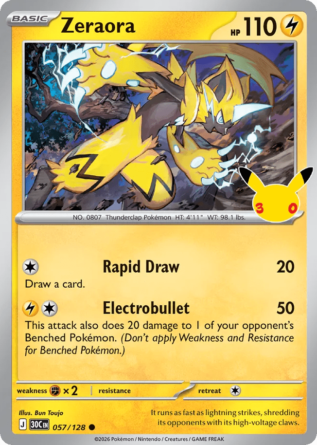Zeraora me55-57 Common from 30th Celebration Set