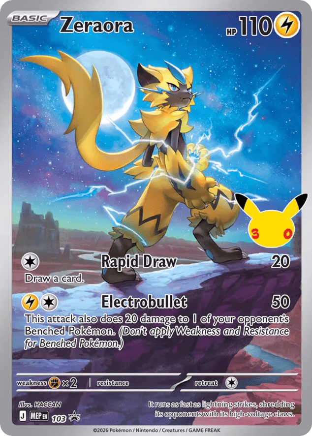 Zeraora mep-103 Promo from Mega Evolution Black Star Promos Set