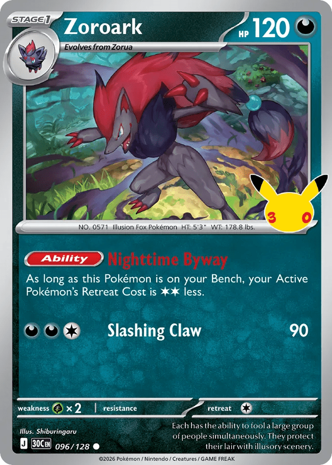 Zoroark me55-96 Common from 30th Celebration Set